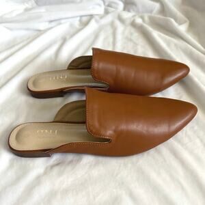 NEW MUSSHOE Ella Quin Brown Mules Women’s 9.5 Slip-ons Flats Pointed Toe